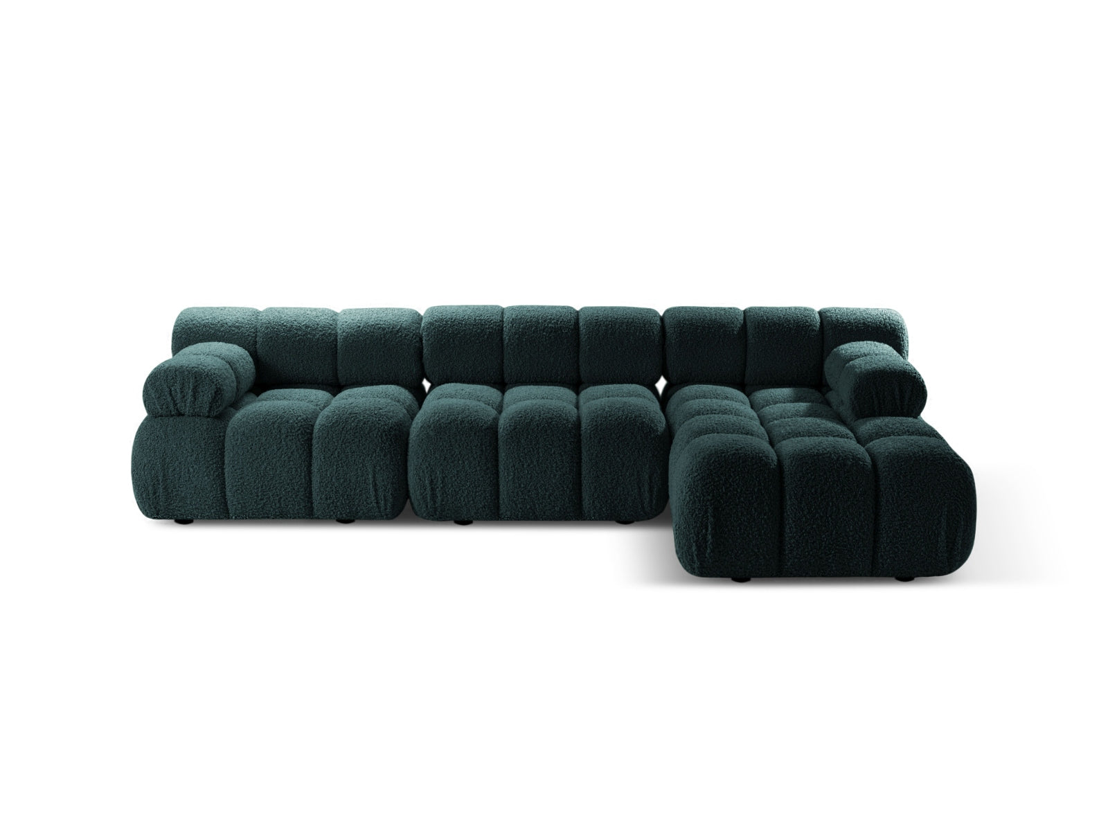 Bellis Boucle modulares Ecksofa rechts 4 Sitzer 155cm in Petrol präsentiert im Onlineshop von KAQTU Design AG. Ecksofa rechts ist von Micadoni