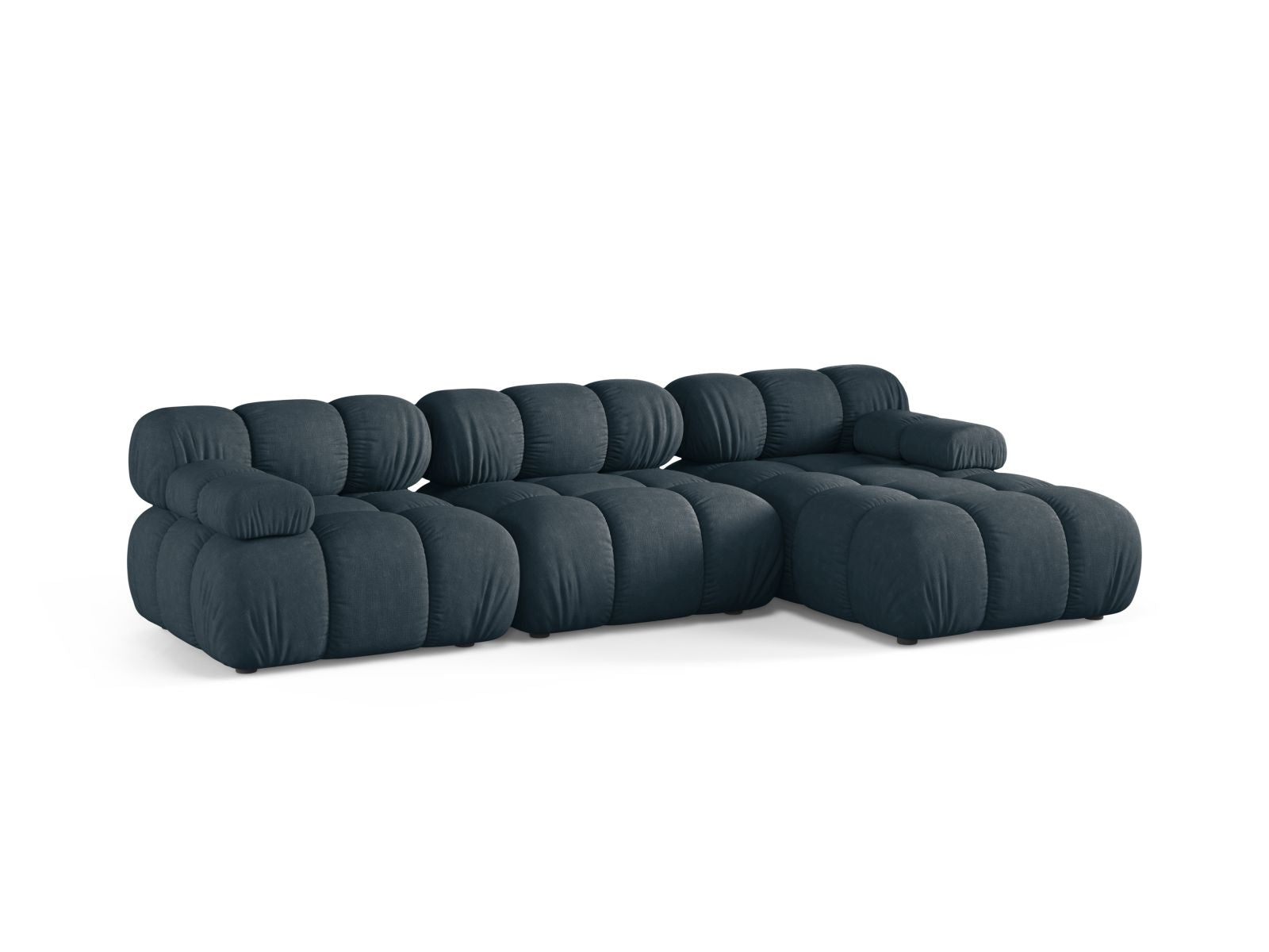 Elegantes 4-Sitzer Ecksofa Bellis in tiefem Petrol, ideal für stilvolle Wohnräume. Hochwertige Verarbeitung von Micadoni.