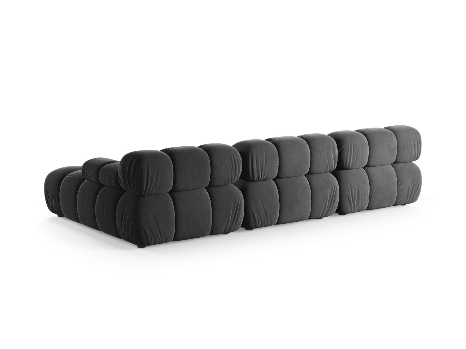 Modulares 4-Sitzer Ecksofa Bellis in stilvollem Grau, rechtsseitig, ideal für moderne Wohnräume und gemütliche Entspannung, von Micadoni.