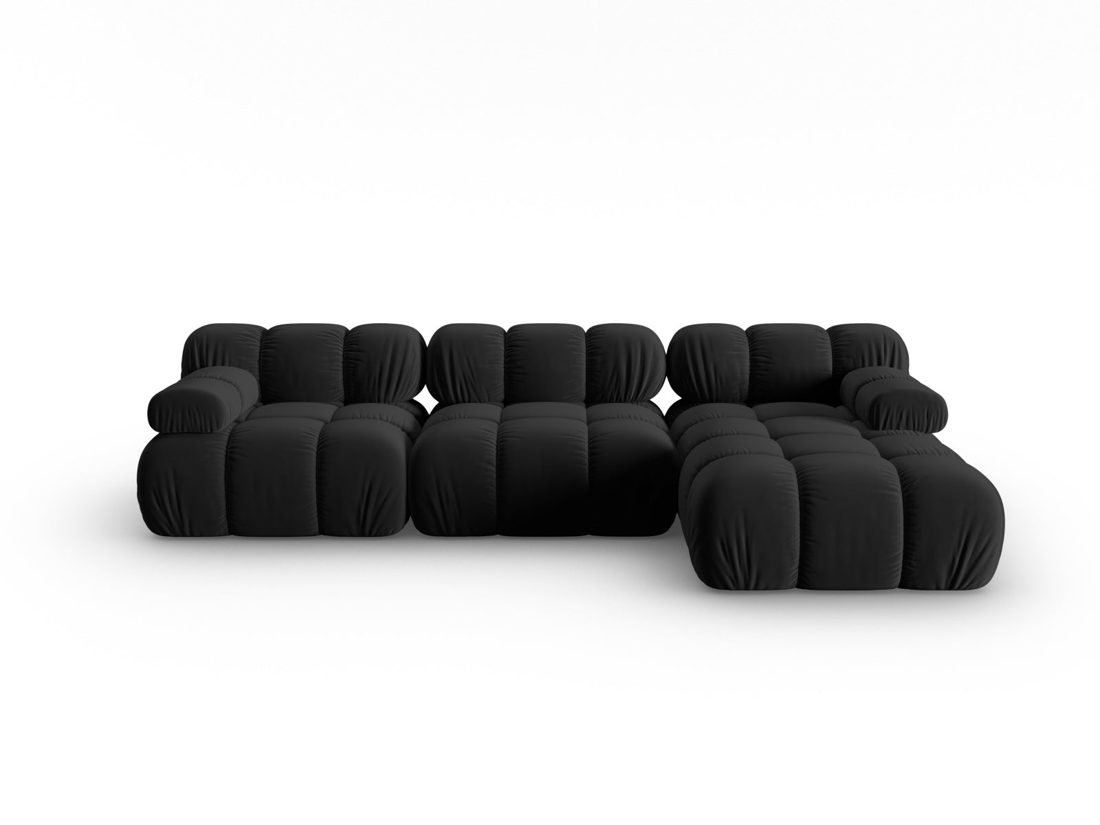 Bellis Velour modulares Ecksofa rechts 4 Sitzer 155cm in Black präsentiert im Onlineshop von KAQTU Design AG. Ecksofa rechts ist von Micadoni