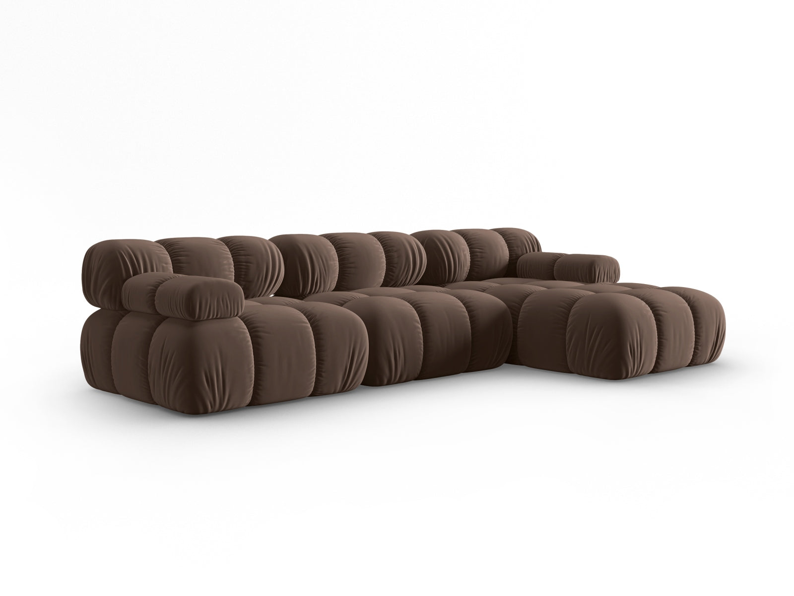 Entdecken Sie das elegante Bellis Velour Ecksofa rechts 4 Sitzer von Micadoni – stilvoll, modular und perfekt für Ihr Wohnzimmer!