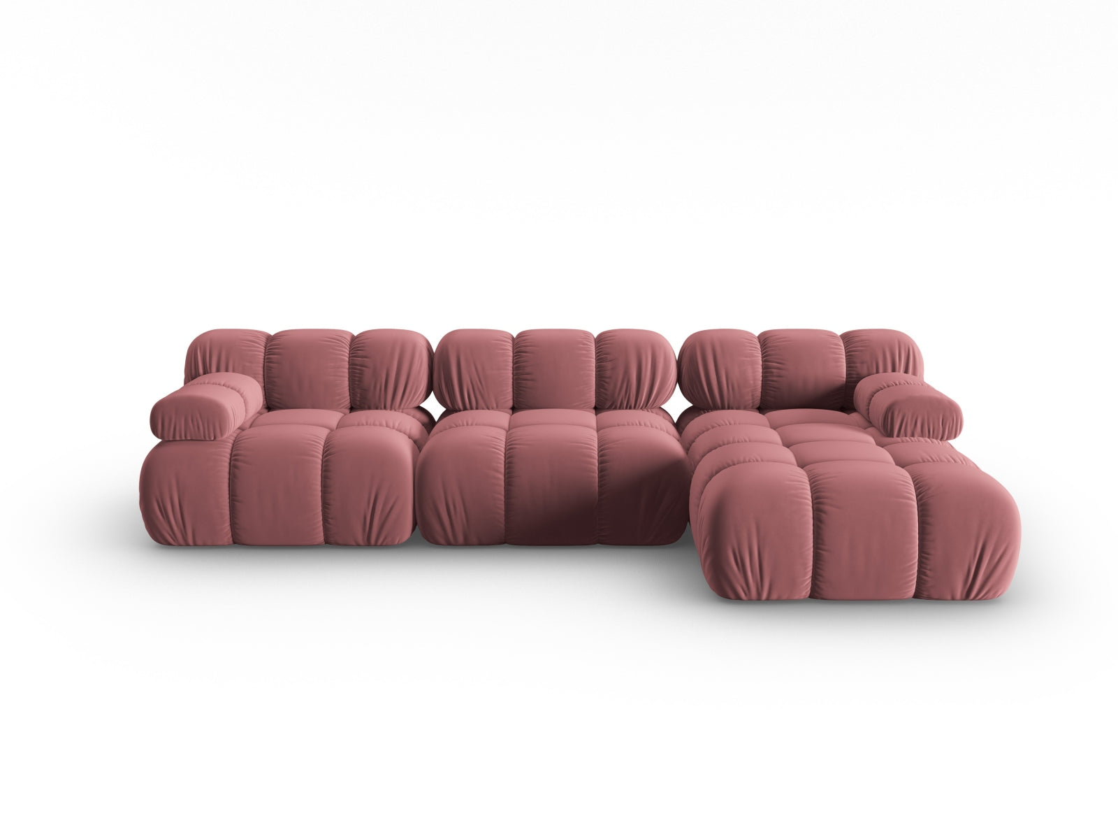 Bellis Velour modulares Ecksofa rechts 4 Sitzer 155cm in Pink präsentiert im Onlineshop von KAQTU Design AG. Ecksofa rechts ist von Micadoni