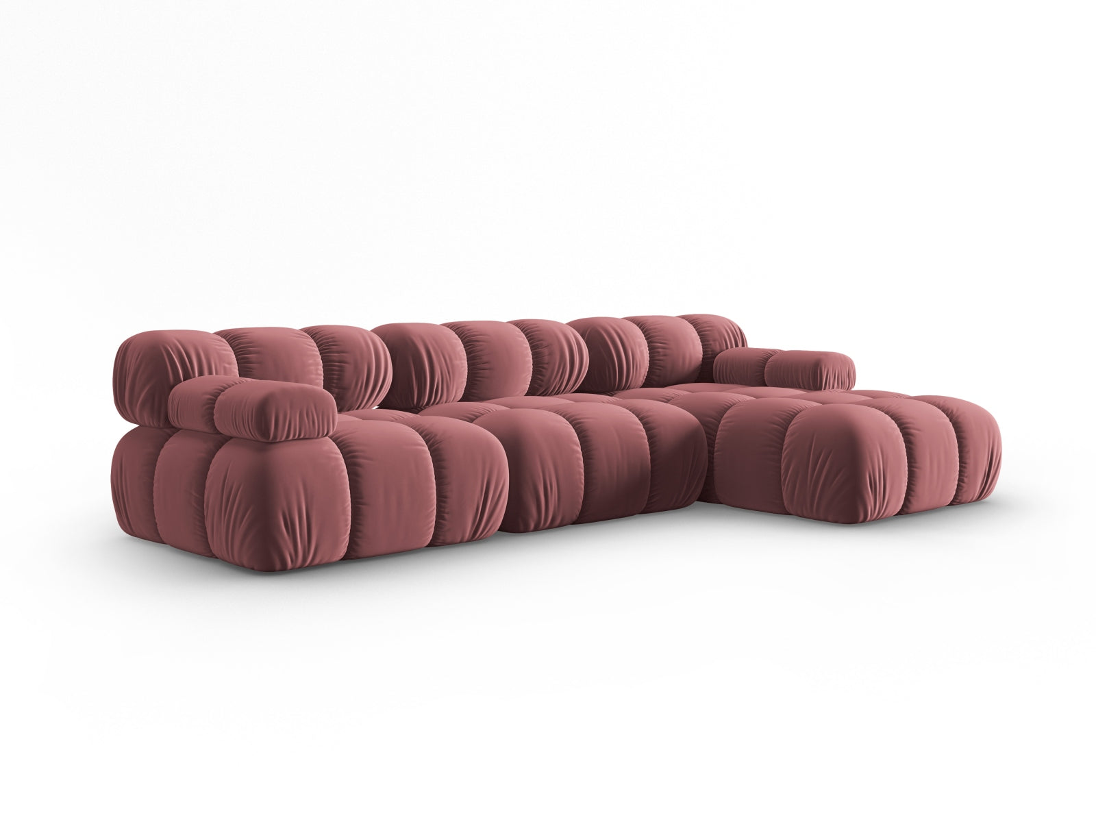 Erleben Sie das Bellis Velour Ecksofa rechts von Micadoni – ein modulares 4-Sitzer Sofa (155 cm), das Eleganz und Komfort in Ihr Zuhause bringt.