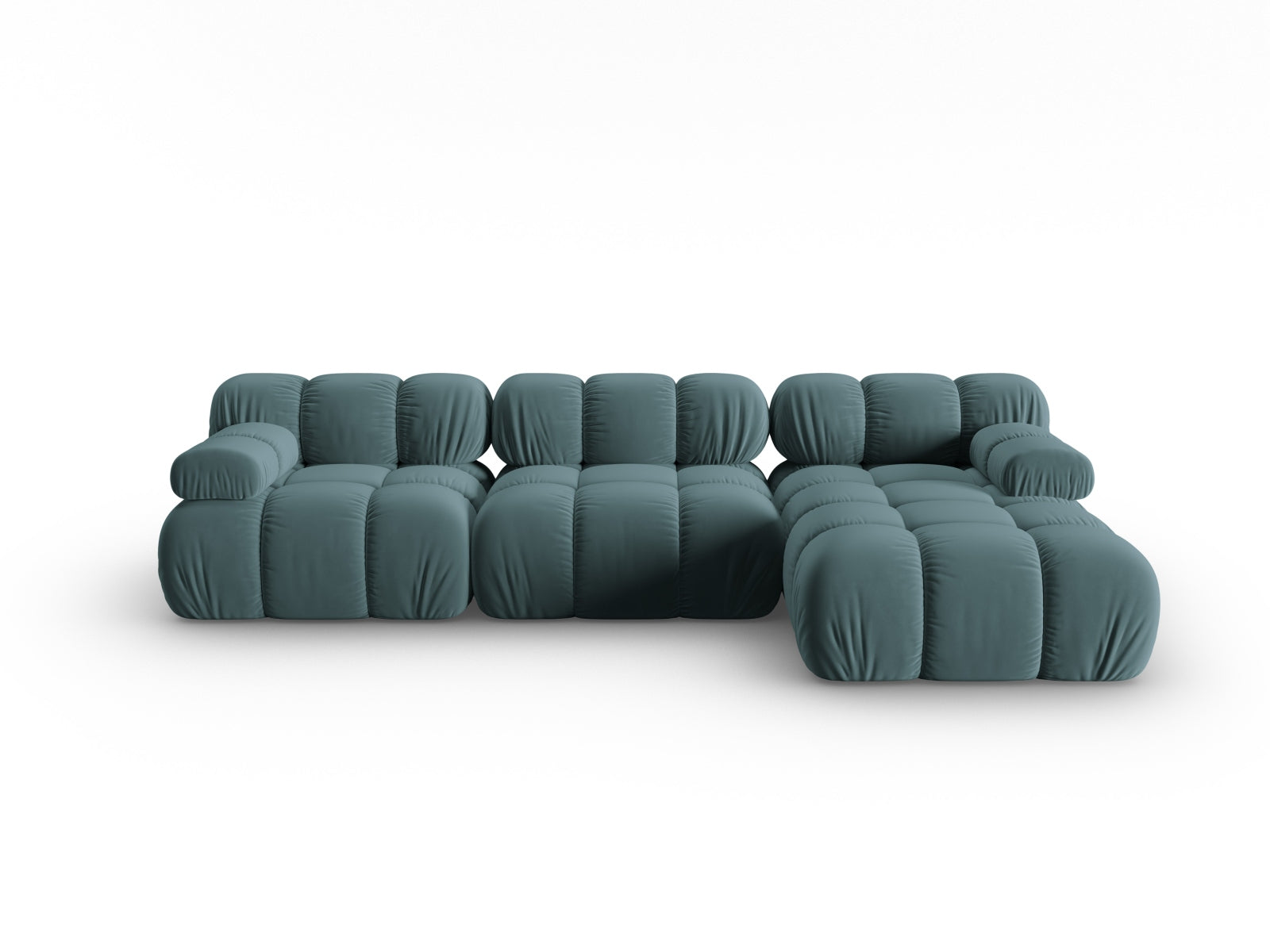 Bellis Velour modulares Ecksofa rechts 4 Sitzer 155cm in Turquoise präsentiert im Onlineshop von KAQTU Design AG. Ecksofa rechts ist von Micadoni