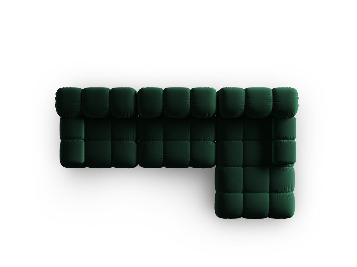 Bellis Velour modulares Ecksofa rechts 4 Sitzer 155cm in Bottle Green-Bluvel präsentiert im Onlineshop von KAQTU Design AG. L-Sofa rechts ist von Micadoni