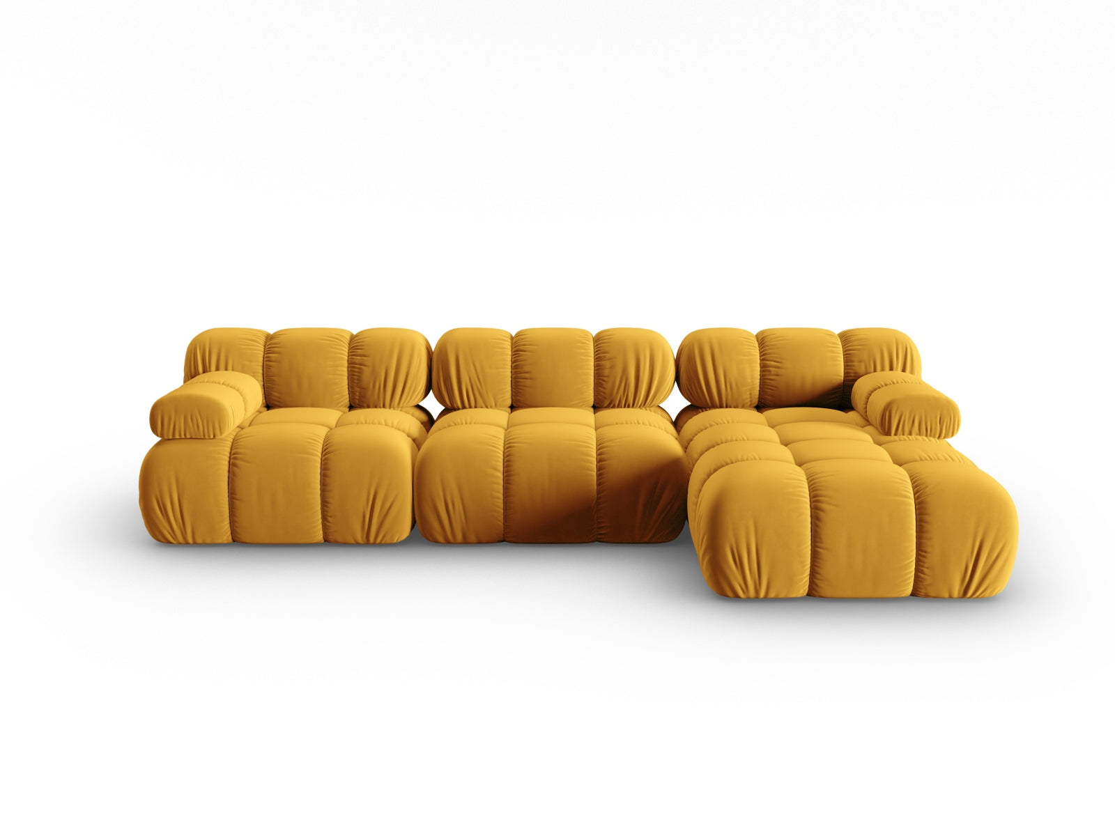 Bellis Velour modulares Ecksofa rechts 4 Sitzer 155cm in Yellow präsentiert im Onlineshop von KAQTU Design AG. Ecksofa rechts ist von Micadoni