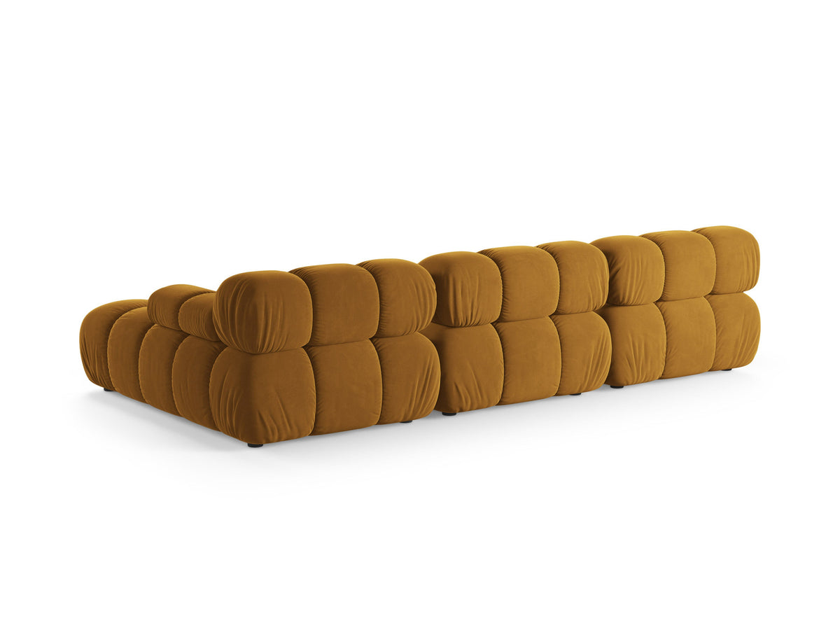 Bellis Velour modulares Ecksofa rechts 4 Sitzer 155cm in Yellow-Bluvel präsentiert im Onlineshop von KAQTU Design AG. L-Sofa rechts ist von Micadoni