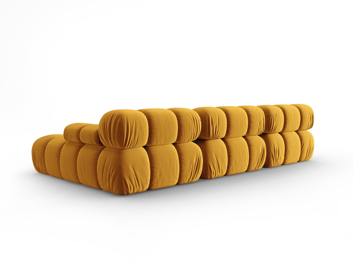 Bellis Velour modulares Ecksofa rechts 4 Sitzer 155cm in Yellow-Bluvel präsentiert im Onlineshop von KAQTU Design AG. L-Sofa rechts ist von Micadoni