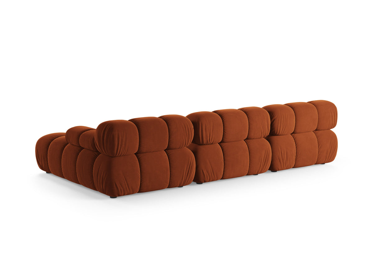 Bellis Velour modulares Ecksofa rechts 4 Sitzer 155cm in Terracotta-Bluvel präsentiert im Onlineshop von KAQTU Design AG. L-Sofa rechts ist von Micadoni