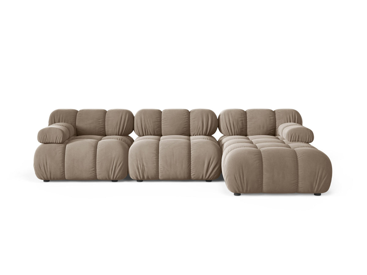 Bellis Velour modulares Ecksofa rechts 4 Sitzer 155cm in Cappuccino-Bluvel präsentiert im Onlineshop von KAQTU Design AG. L-Sofa rechts ist von Micadoni