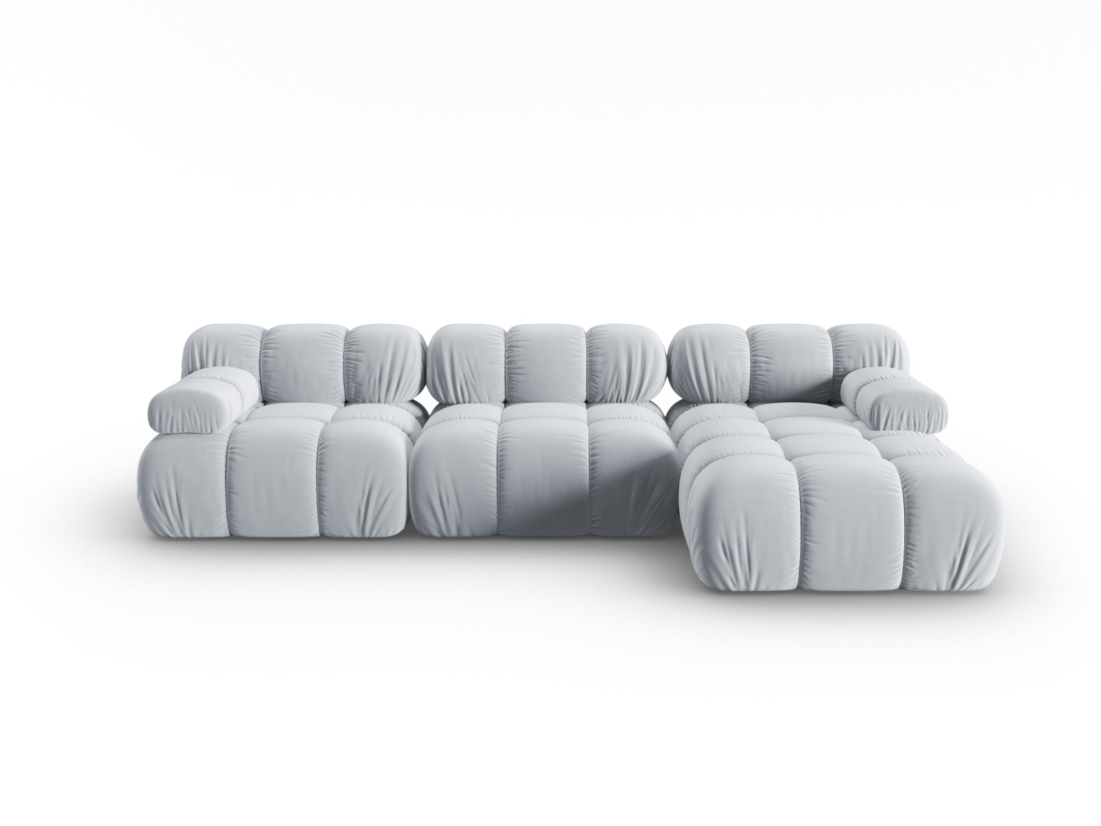 Bellis Velour modulares Ecksofa rechts 4 Sitzer 155cm in Light Blue-Bluvel präsentiert im Onlineshop von KAQTU Design AG. Ecksofa rechts ist von Micadoni