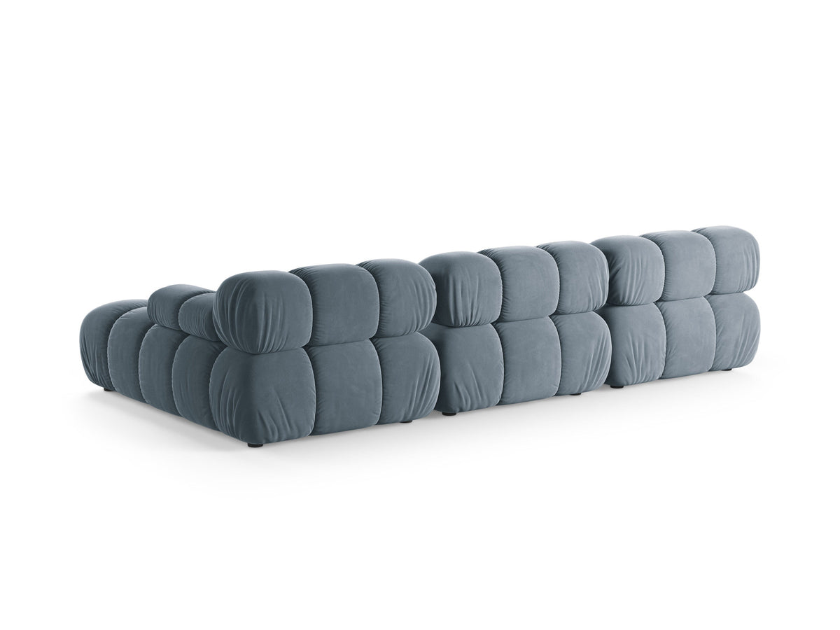 Bellis Velour modulares Ecksofa rechts 4 Sitzer 155cm in Light Blue-Bluvel präsentiert im Onlineshop von KAQTU Design AG. L-Sofa rechts ist von Micadoni