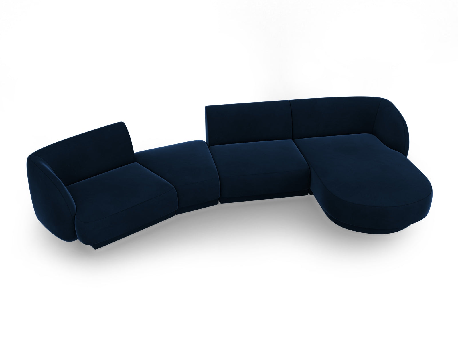 Entdecken Sie das stilvolle Miley Velour Sofa rechts 4 Sitzer von Micadoni – ein elegantes, modulares Möbelstück für Ihr modernes Zuhause.