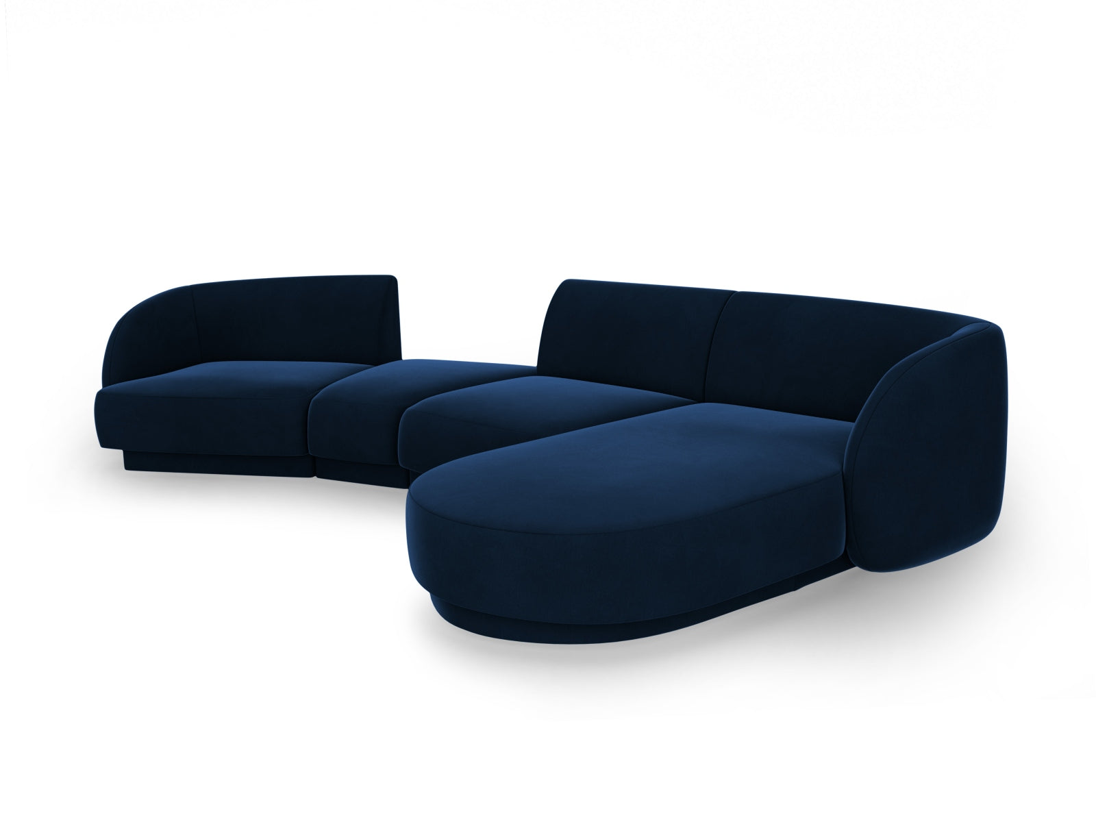 Erleben Sie das Miley Velour Sofa rechts 4 Sitzer von Micadoni – ein elegantes, flexibles Sofa, das Komfort und Stil in Ihr Zuhause bringt.