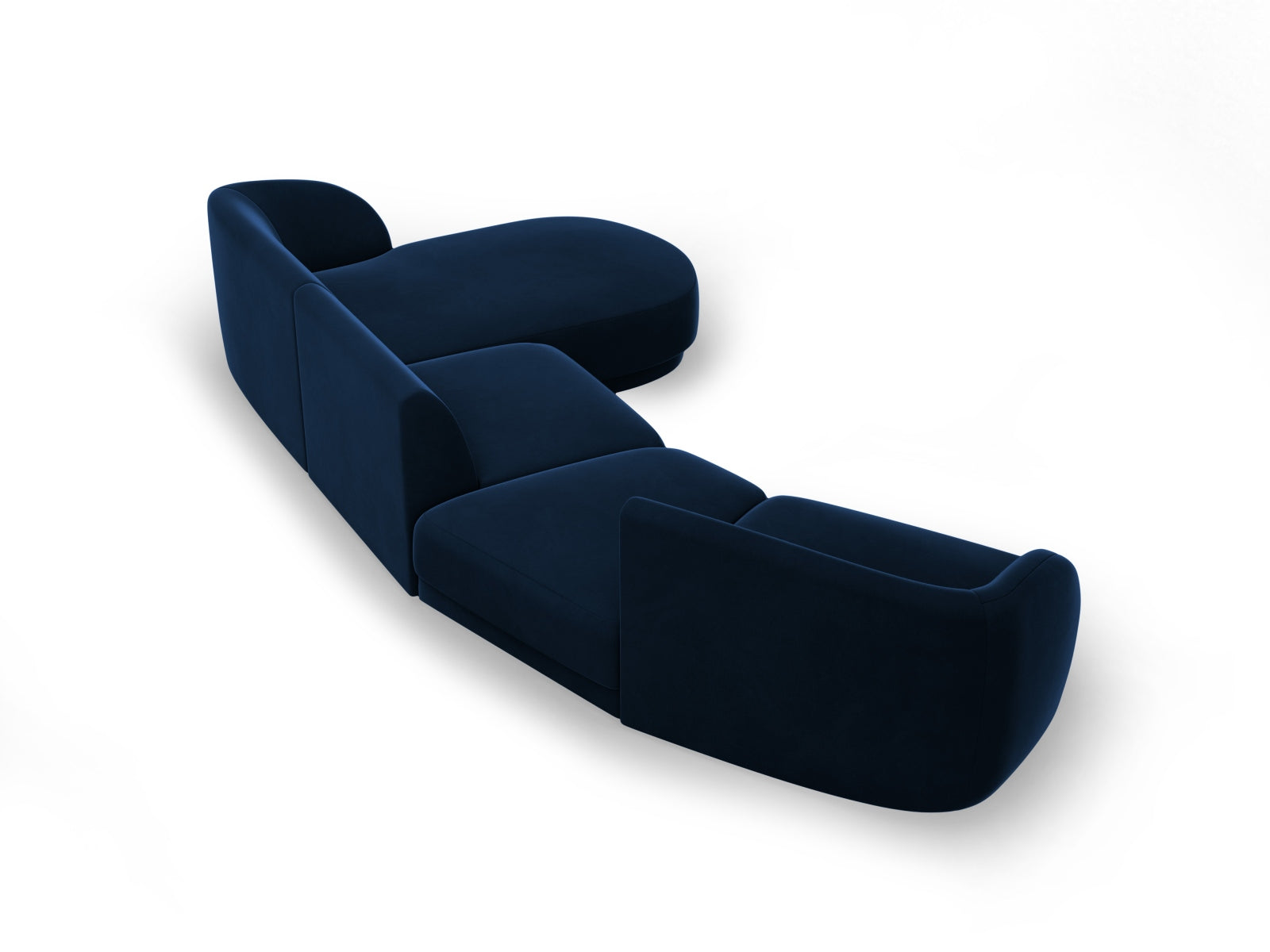 Entdecken Sie das Miley Velour Sofa rechts 4 Sitzer von Micadoni – ein stilvolles, modulares Möbelstück, das Eleganz und hohen Sitzkomfort vereint.