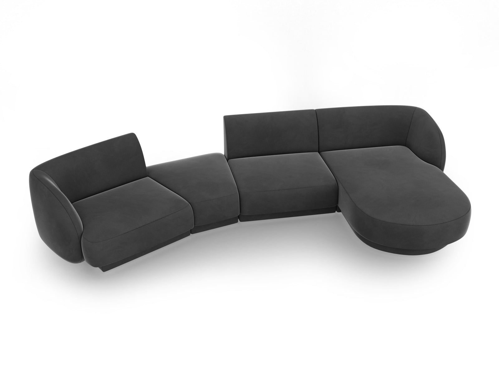 Entdecken Sie das stilvolle Miley Velour Sofa von Micadoni – ein elegantes, modulares 4-Sitzer Sofa in verschiedenen Farben für Ihr modernes Zuhause.