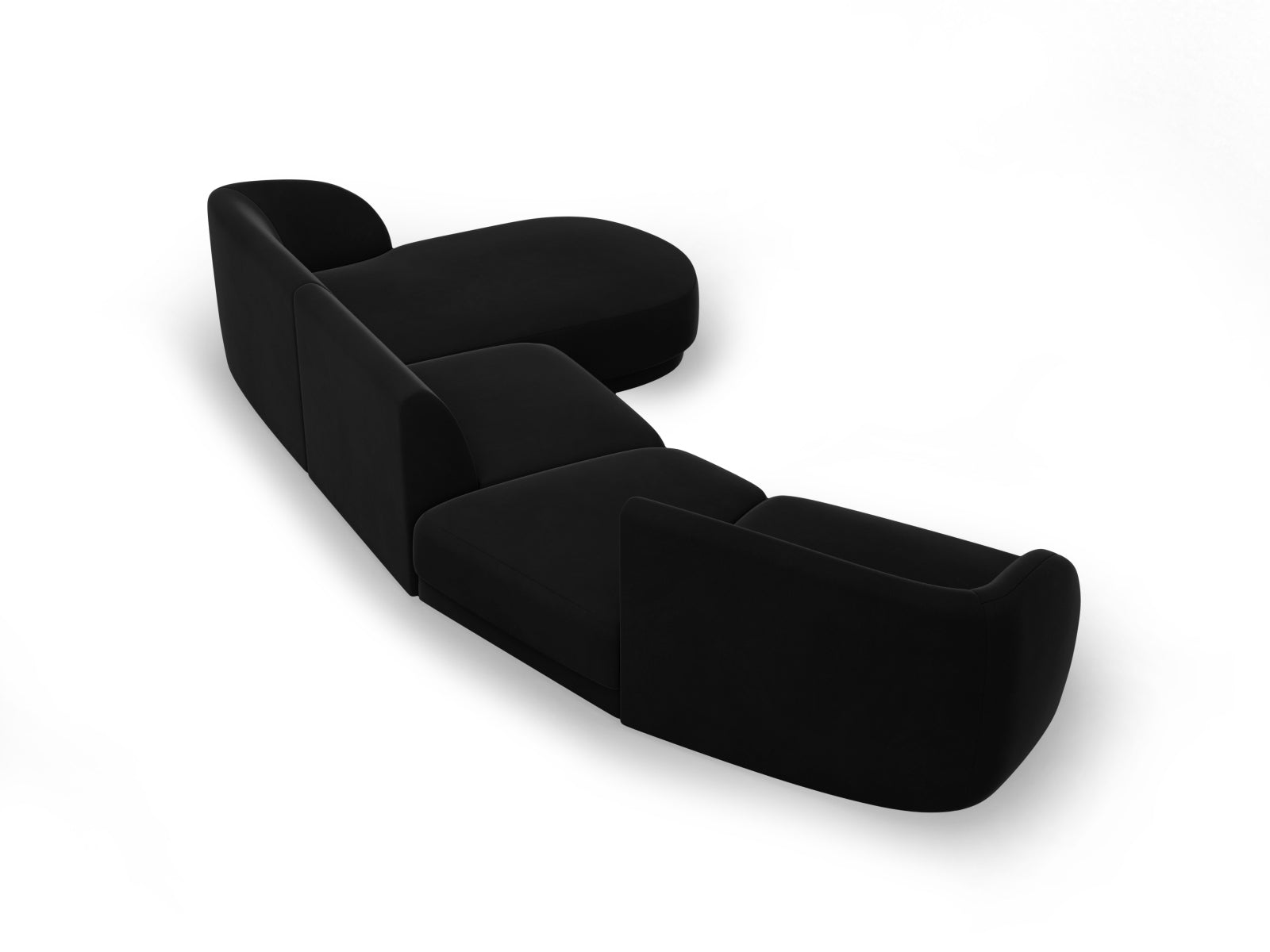 Entdecken Sie das Miley Velour Sofa rechts 4 Sitzer von Micadoni – ein stilvolles, modulares Sofa, das Eleganz und hohen Sitzkomfort in Ihr Zuhause bringt.