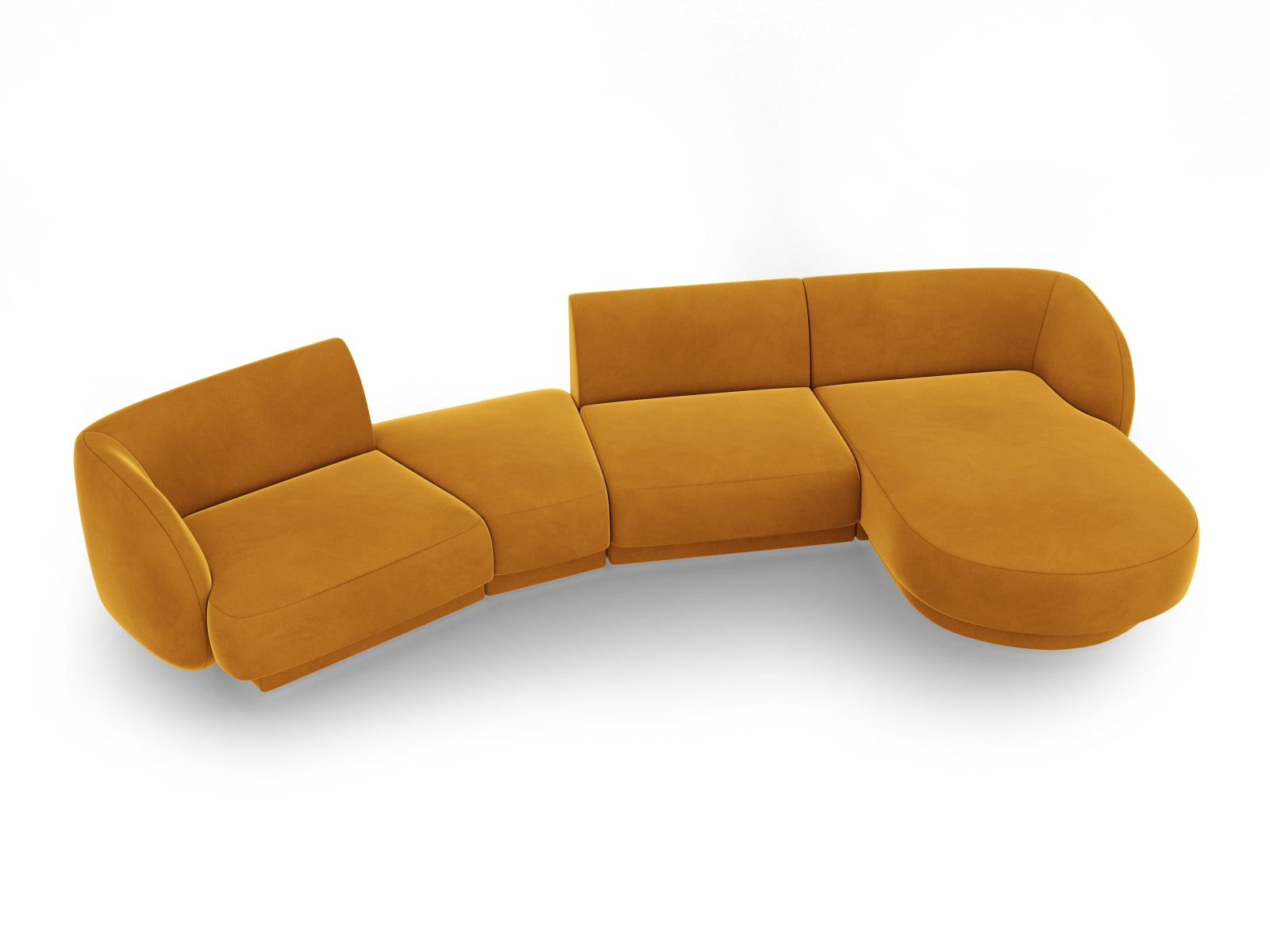 Entdecken Sie das stilvolle Miley Velour Sofa von Micadoni – ein elegantes, modulares 4-Sitzer L-Sofa, das Komfort und Design vereint.