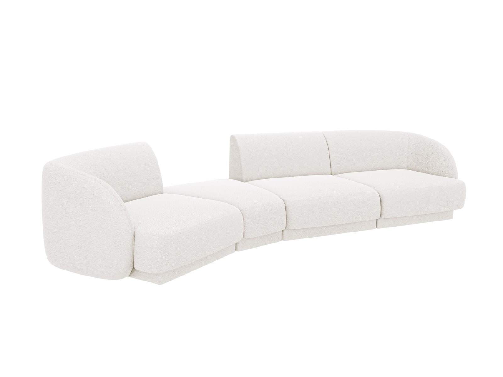 Erleben Sie das vielseitige Miley Modulare Sofa links 4 Sitzer von Micadoni – ideal für Komfort und individuelles Wohndesign in Ihrem Zuhause.
