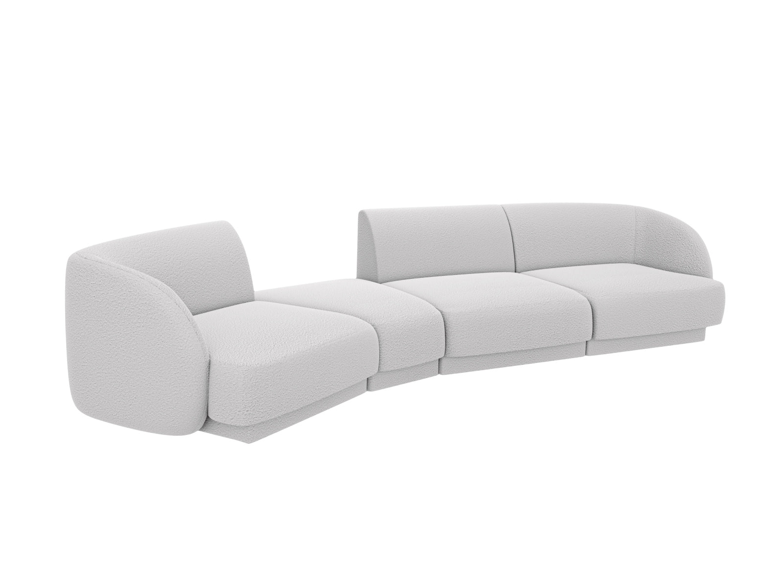 Erleben Sie das Miley Modulare Sofa links 4 Sitzer von Micadoni – ein elegantes, flexibles Möbelstück, das höchsten Komfort und Stil vereint.