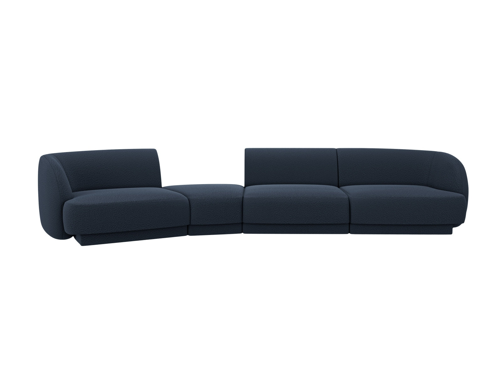 Entdecken Sie das Miley Modulare Sofa links 4 Sitzer von Micadoni – ein stilvolles, anpassbares Sofa, das Komfort und Eleganz in Ihr Zuhause bringt.