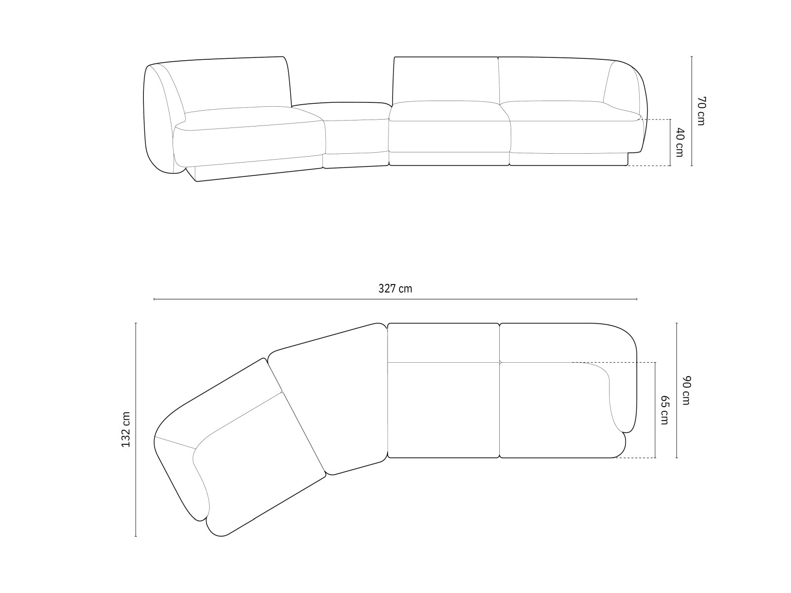 Entdecken Sie das elegante Miley Modulare Sofa links 4 Sitzer von Micadoni – perfekt für stilvolle Wohnräume und entspannte Stunden.