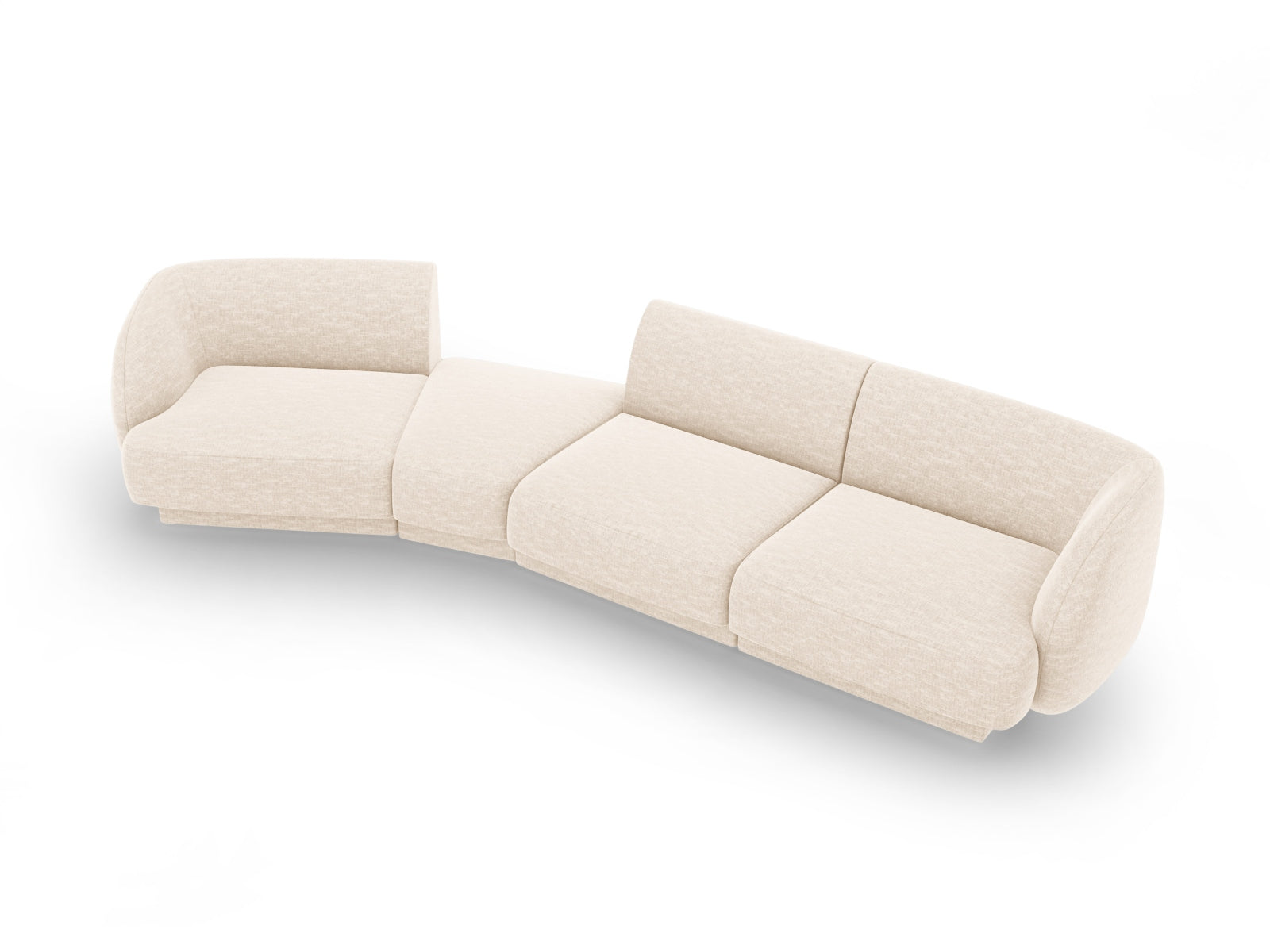 Entdecken Sie das elegante Miley Modulare Sofa links 4 Sitzer von Micadoni – perfekt für stilvolle Wohnräume und entspannte Stunden.