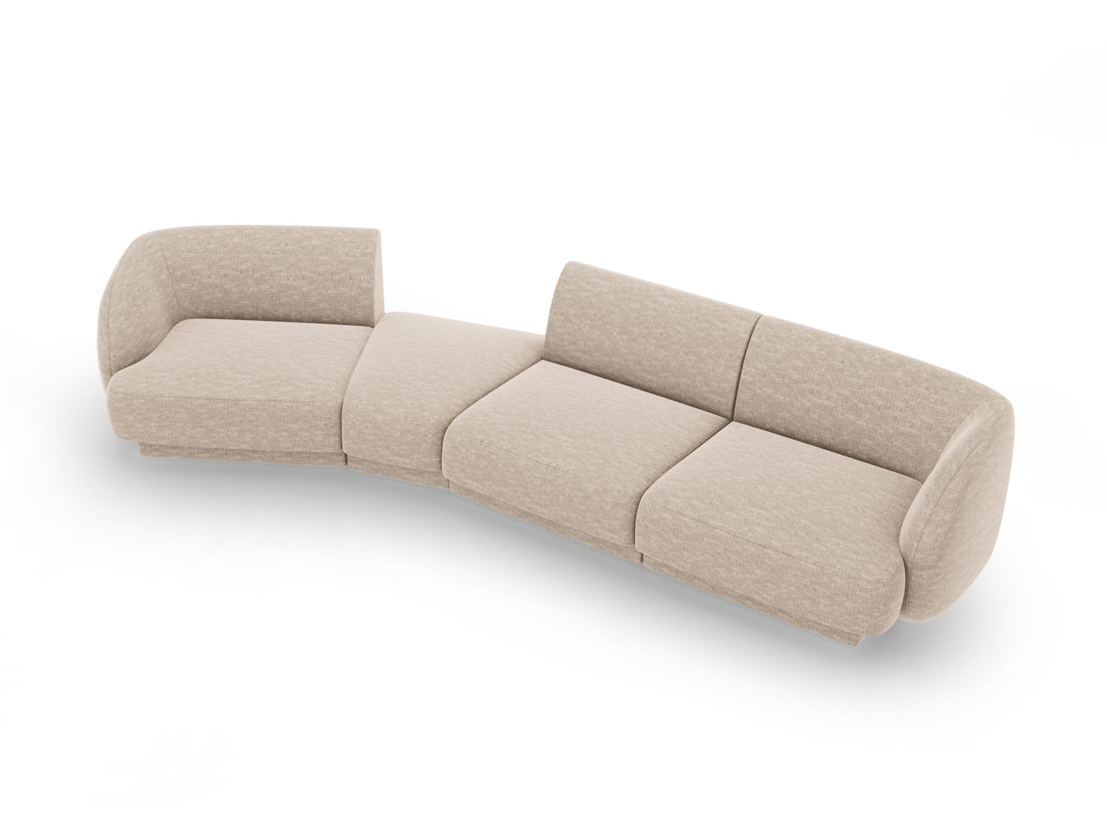 Erleben Sie das vielseitige Miley Modulare Sofa links 4 Sitzer von Micadoni – ideal für Komfort und individuelles Wohndesign in Ihrem Zuhause.