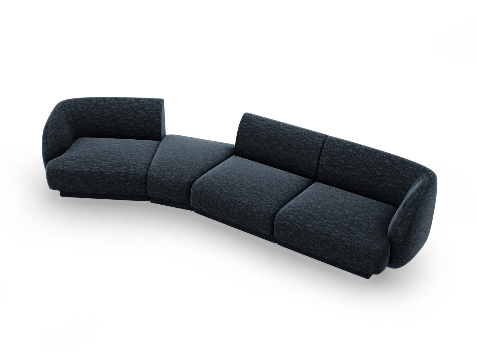Erleben Sie das Miley Modulare Sofa links 4 Sitzer von Micadoni – ein elegantes, flexibles Möbelstück für höchsten Komfort und stilvolle Akzente in Ihrem Zuhause.