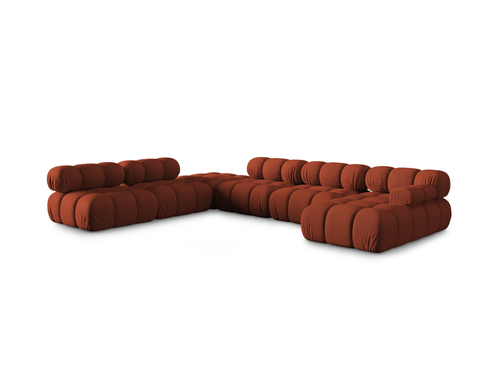 Stylisches Bellis Ecksofa links in Brick-Sonic, 7 Sitzer, 282 cm, ideal für moderne Wohnräume, erhältlich bei KAQTU Design AG.