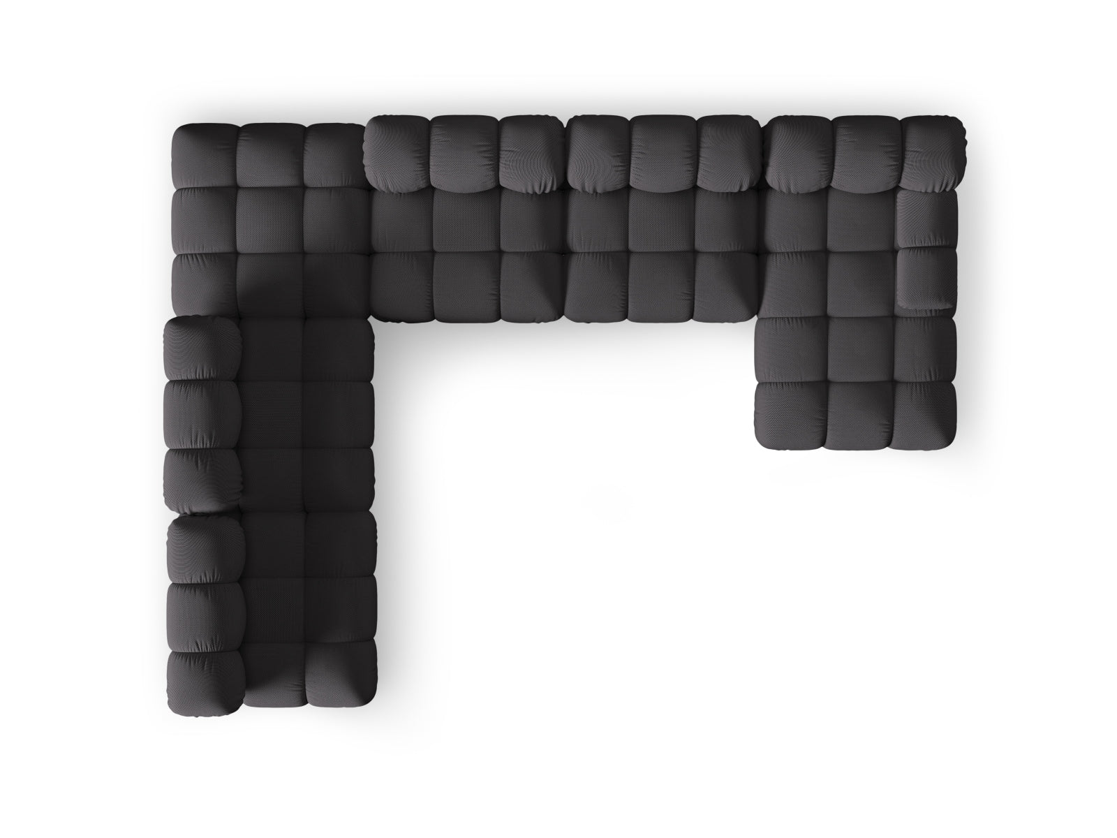 Modulares Bellis Ecksofa links in Espresso-Sonic, 7 Sitzer, 282 cm, perfekt für gemütliche Zusammenkünfte und modernes Wohndesign.