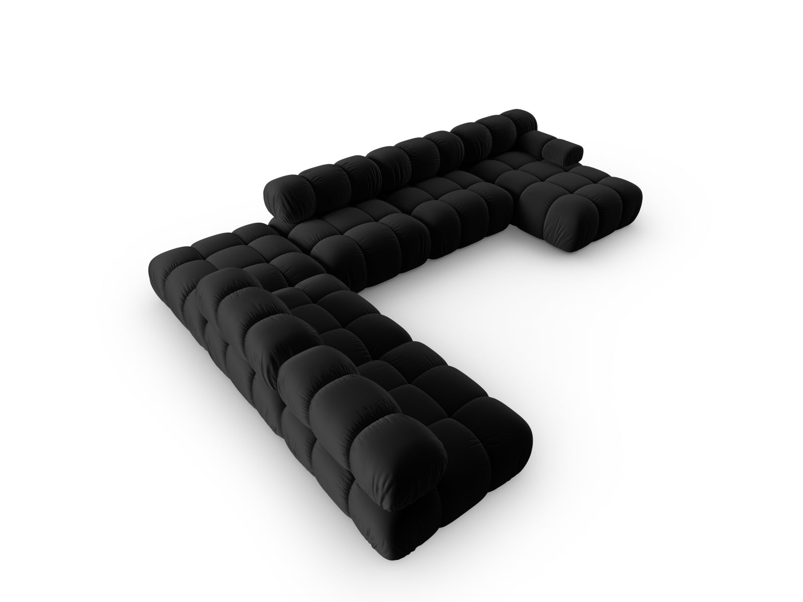 Genießen Sie das Bellis Velour Ecksofa links – ein elegantes 7-Sitzer Sofa (282 cm) mit hochwertigem Velour, ideal für Komfort und Flexibilität in Ihrem Wohnraum.