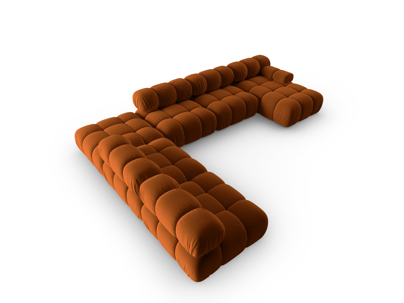 Genießen Sie das Bellis Velour Ecksofa links – ein elegantes 7-Sitzer Sofa (282 cm) mit hochwertigem Velour, ideal für Komfort und Flexibilität in Ihrem Wohnraum.