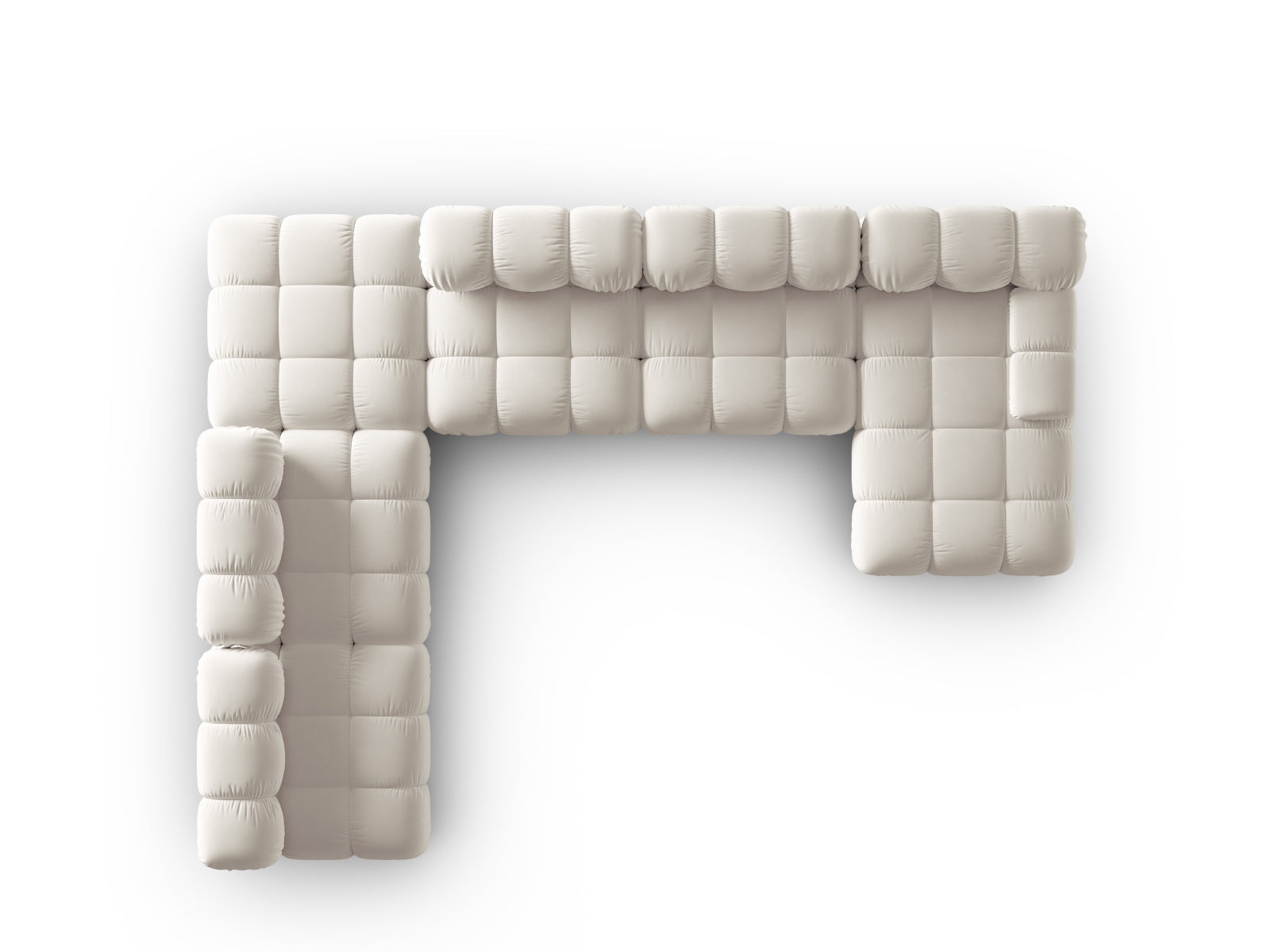 Entdecken Sie das elegante Bellis Velour Ecksofa links – ein großzügiges 7-Sitzer Sofa (282 cm) mit hochwertigem Velour, ideal für stilvolle Wohnräume.