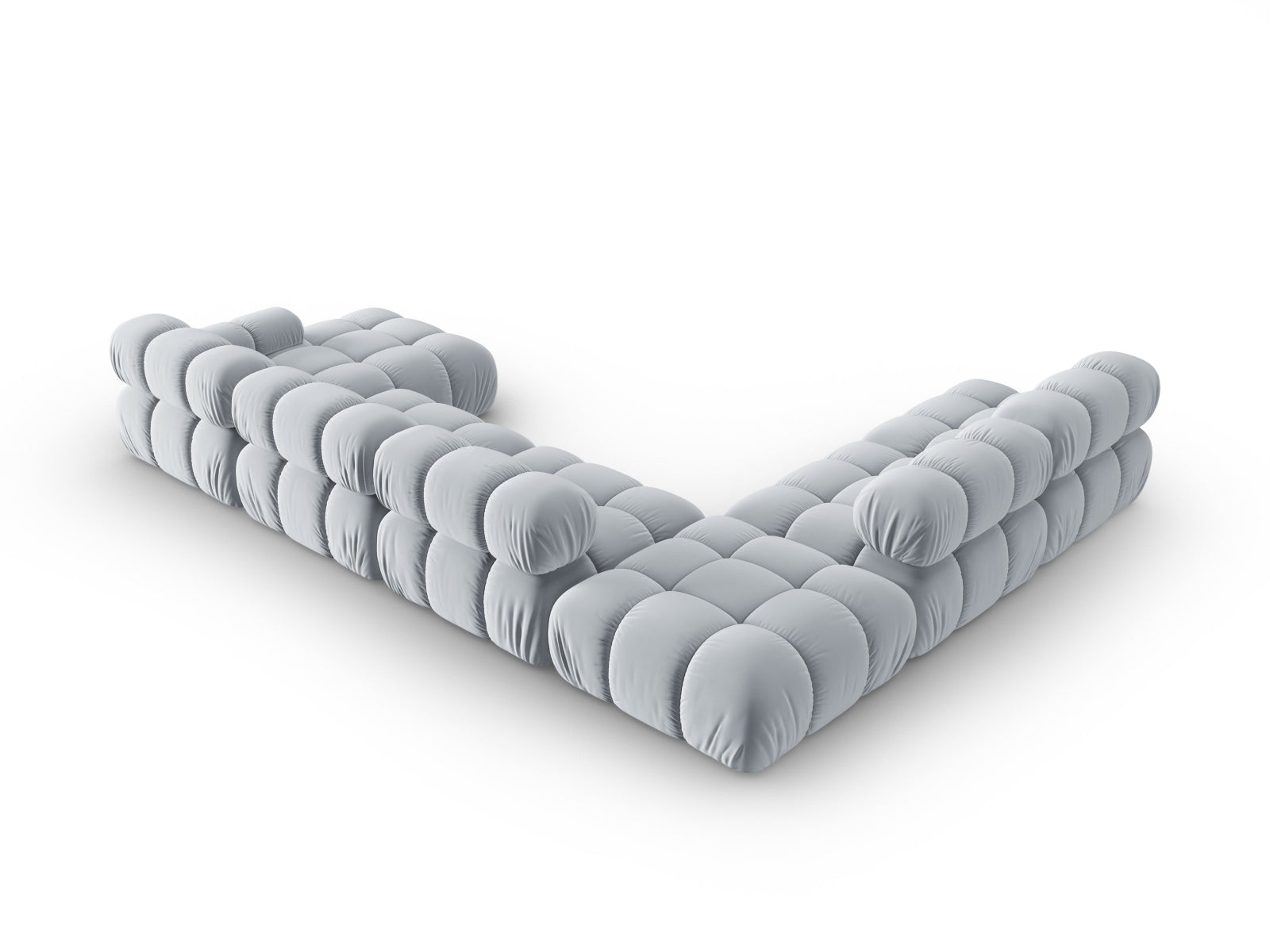 Erleben Sie das Bellis Velour Ecksofa links – ein stilvolles 7-Sitzer Sofa (282 cm) aus edlem Velour, das Komfort und individuelle Gestaltungsmöglichkeiten bietet.