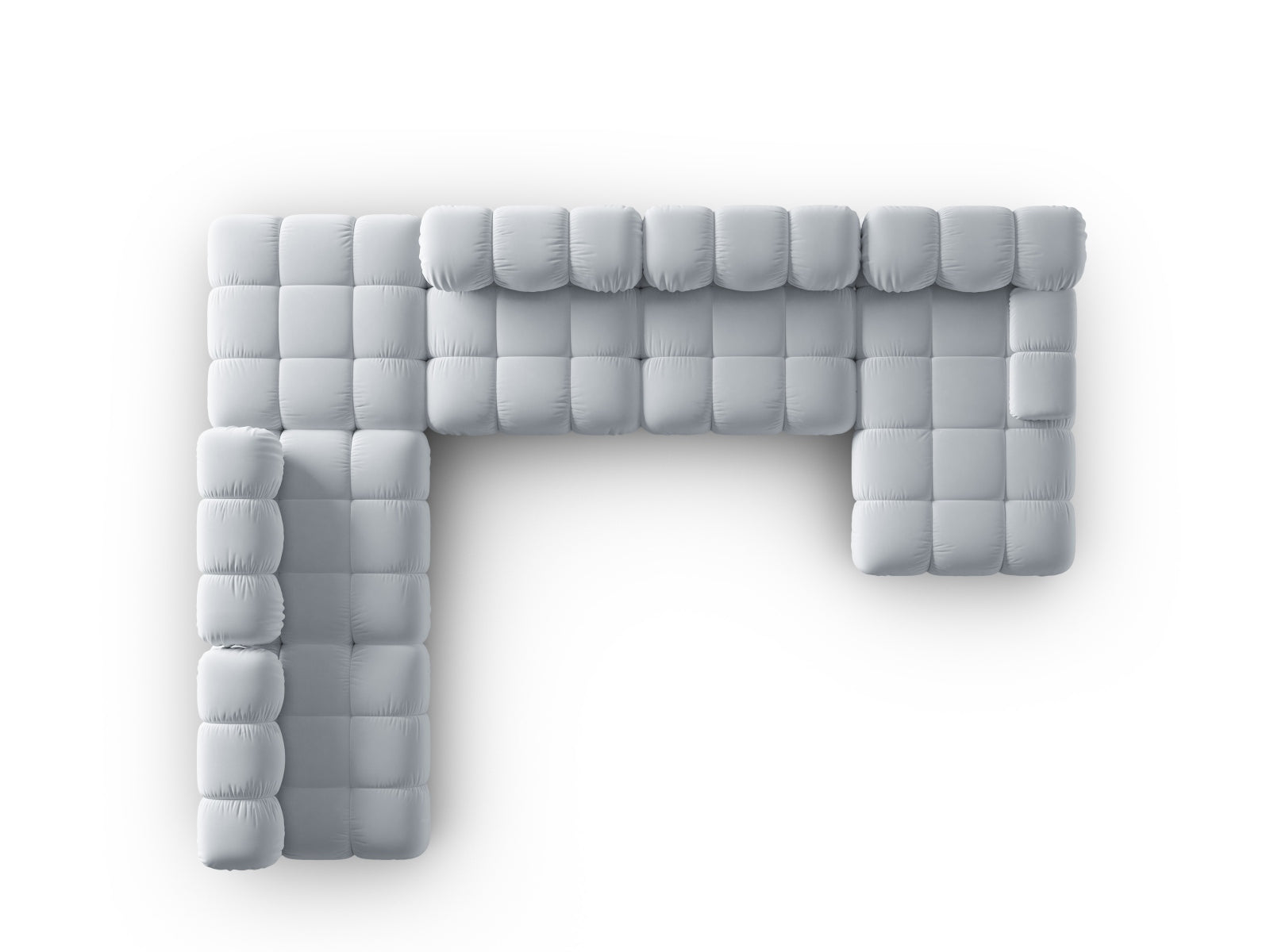 Entdecken Sie das elegante Bellis Velour Ecksofa links – ein großzügiges 7-Sitzer Sofa (282 cm) mit hochwertigem Velour, ideal für stilvolle Wohnräume.