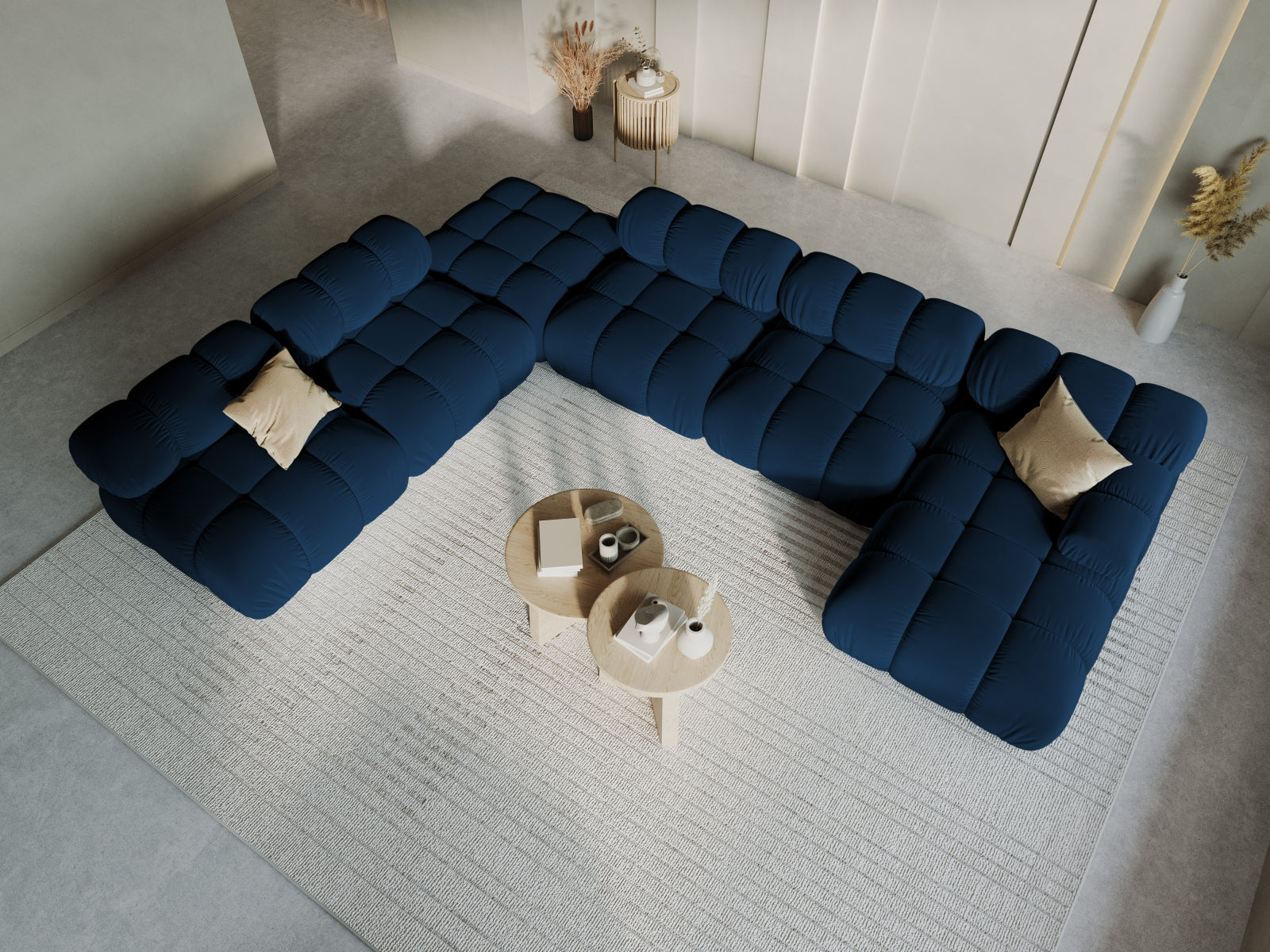 Entdecken Sie das elegante Bellis Velour Ecksofa links – 7 Sitzer mit 282 cm, ideal für stilvolle Wohnräume und gesellige Abende.