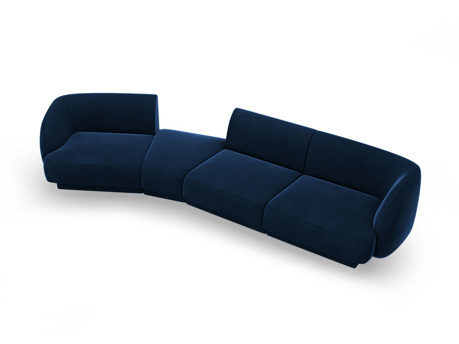 Entdecken Sie das Miley Velour Sofa links 4 Sitzer von Micadoni – ein stilvolles, modulares Sofa, das Komfort und Eleganz in Ihr Wohnzimmer bringt.