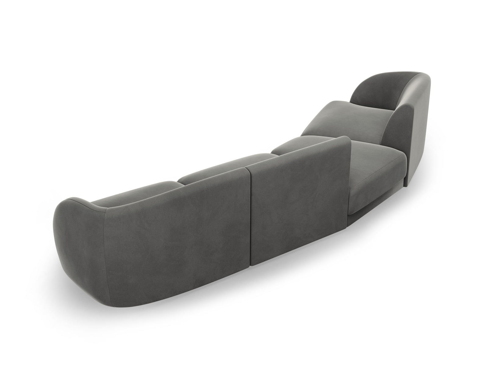 Entdecken Sie das Miley Velour Sofa links 4 Sitzer von Micadoni – ein stilvolles, modulares Sofa, das Komfort und Eleganz in Ihr Wohnzimmer bringt.