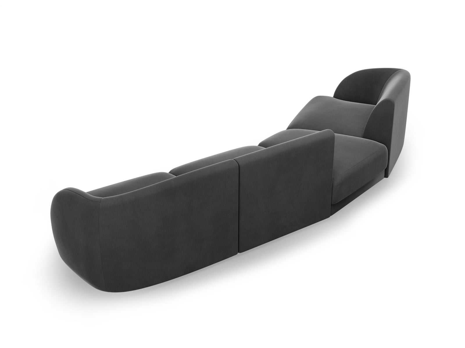 Entdecken Sie das Miley Velour Sofa links 4 Sitzer von Micadoni – ein stilvolles, modulares Sofa, das Komfort und Eleganz in Ihr Zuhause bringt.