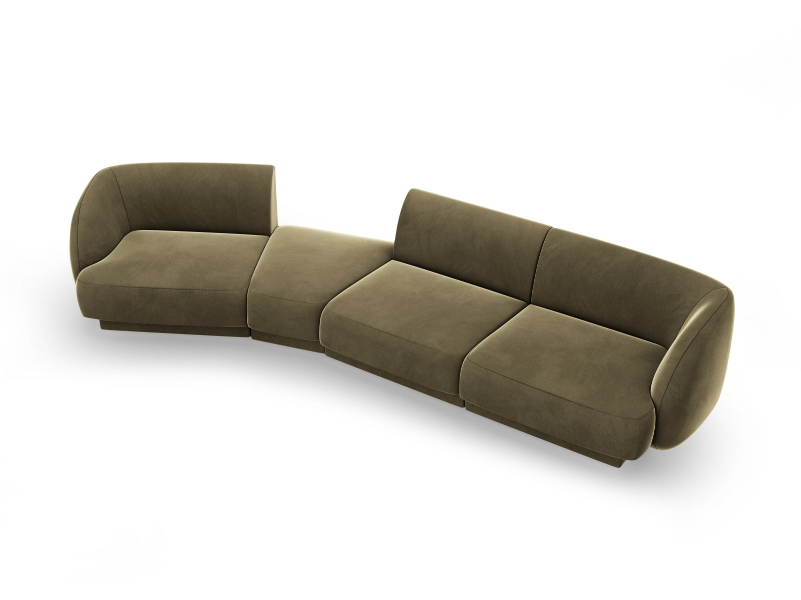 Entdecken Sie das Miley Velour Sofa links 4 Sitzer von Micadoni – ein stilvolles, modulares Sofa, das Komfort und Eleganz in Ihr Wohnzimmer bringt.