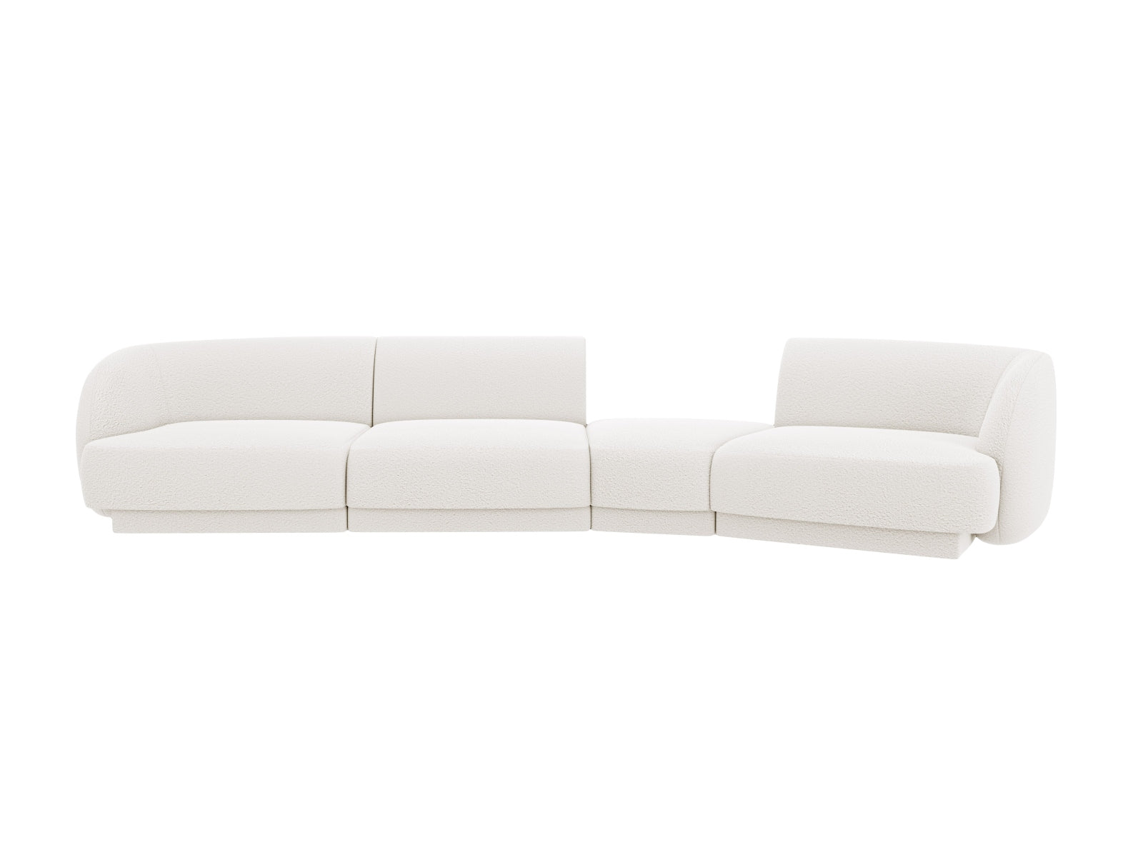 Entdecken Sie das Miley Modulares Sofa rechts 4 Sitzer von Micadoni – ein stilvolles, flexibles Möbelstück, das Komfort und modernes Design vereint.