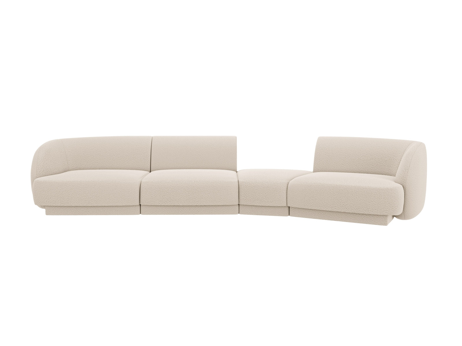 Entdecken Sie das Miley Modulares Sofa rechts 4 Sitzer von Micadoni – ein stilvolles, flexibles Sofa, das Komfort und modernes Design vereint.