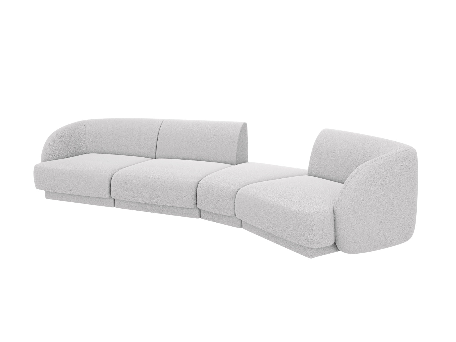Erleben Sie das Miley Modulares Sofa rechts 4 Sitzer von Micadoni – ein elegantes, anpassbares Sofa, das Komfort und Stil in Ihr Zuhause bringt.