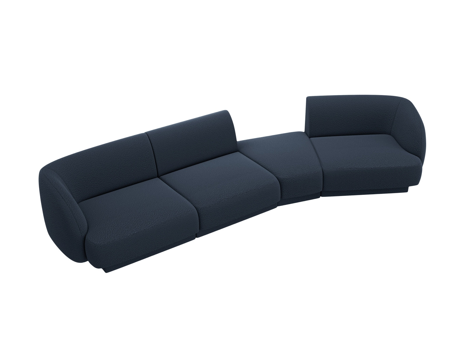 Entdecken Sie das Miley Modulares Sofa rechts 4 Sitzer von Micadoni – ein stilvolles, anpassbares Sofa, das Komfort und modernes Design vereint.