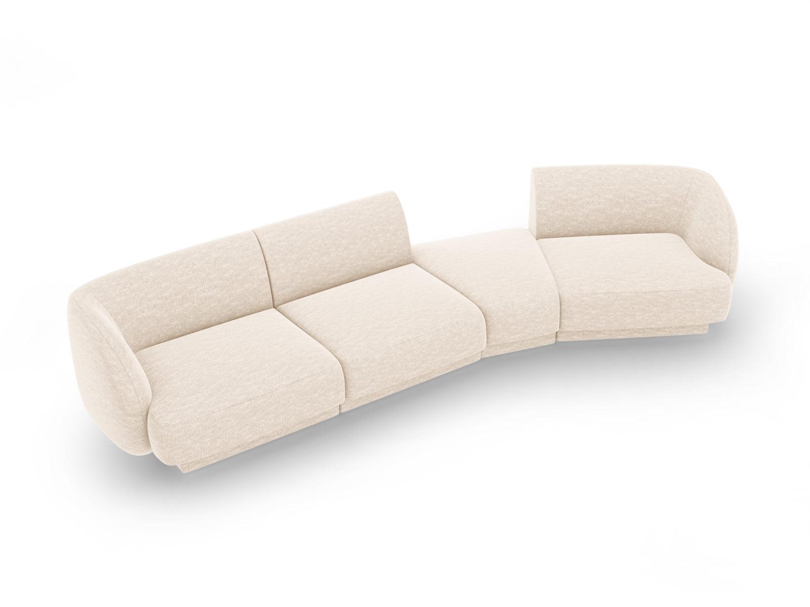 Erleben Sie das Miley Modulares Sofa rechts 4 Sitzer von Micadoni – ein elegantes, flexibles Möbelstück, das Komfort und Stil in Ihr Zuhause bringt.