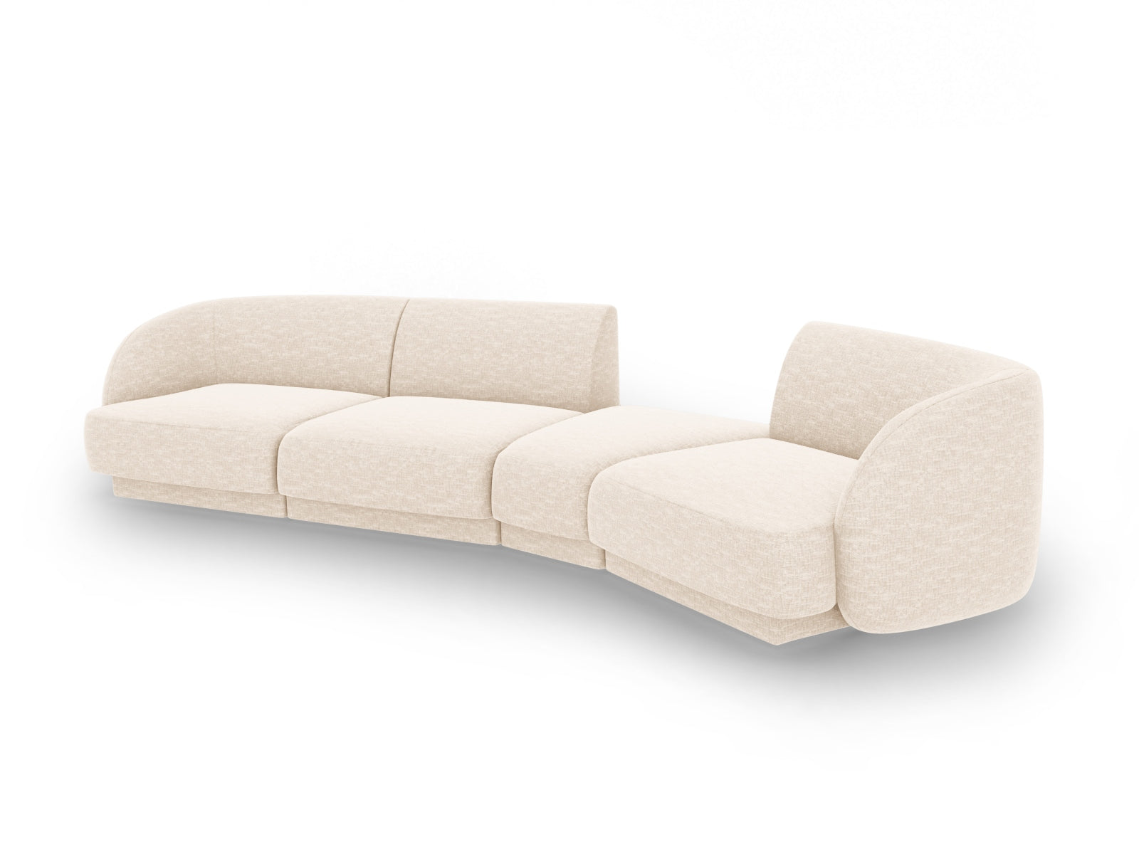 Entdecken Sie das Miley Modulares Sofa rechts 4 Sitzer von Micadoni – ein stilvolles, anpassbares Sofa, das Komfort und modernes Design vereint.