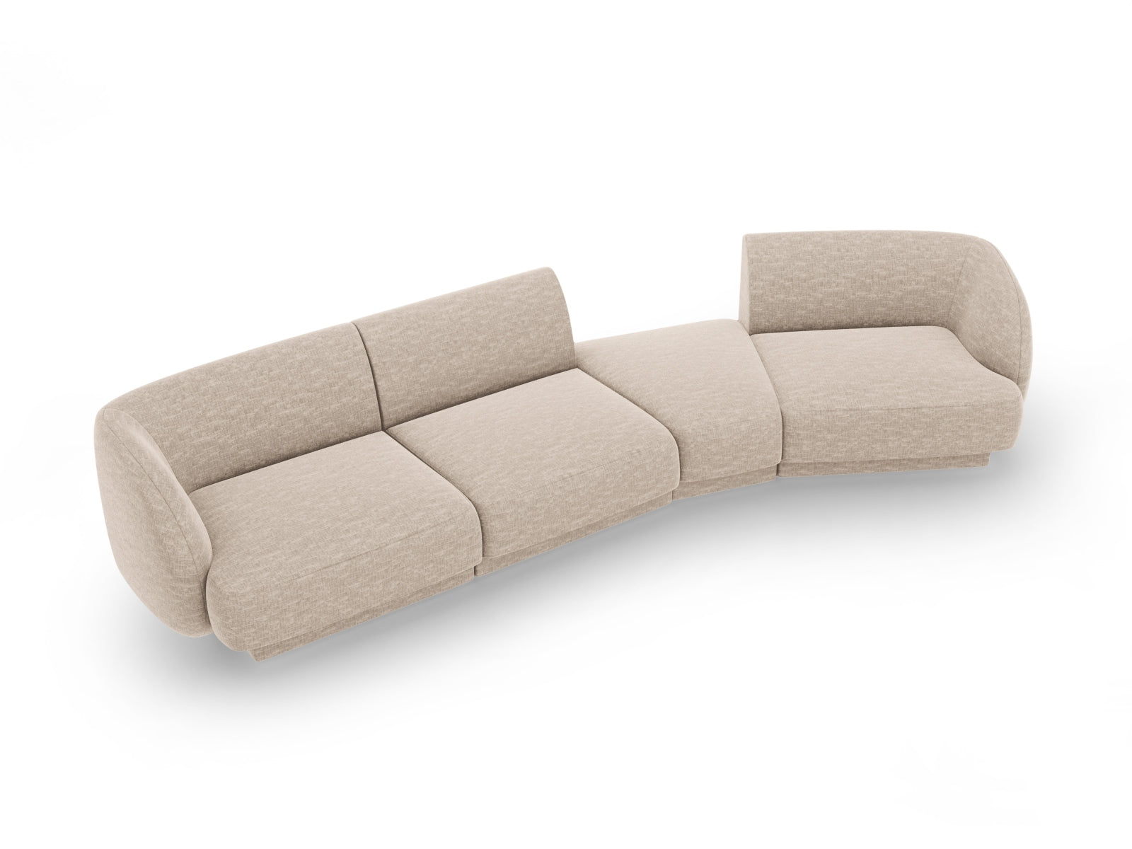 Erleben Sie das Miley Modulares Sofa rechts 4 Sitzer von Micadoni – ein elegantes, anpassbares Möbelstück für Komfort und Stil in jedem Raum.