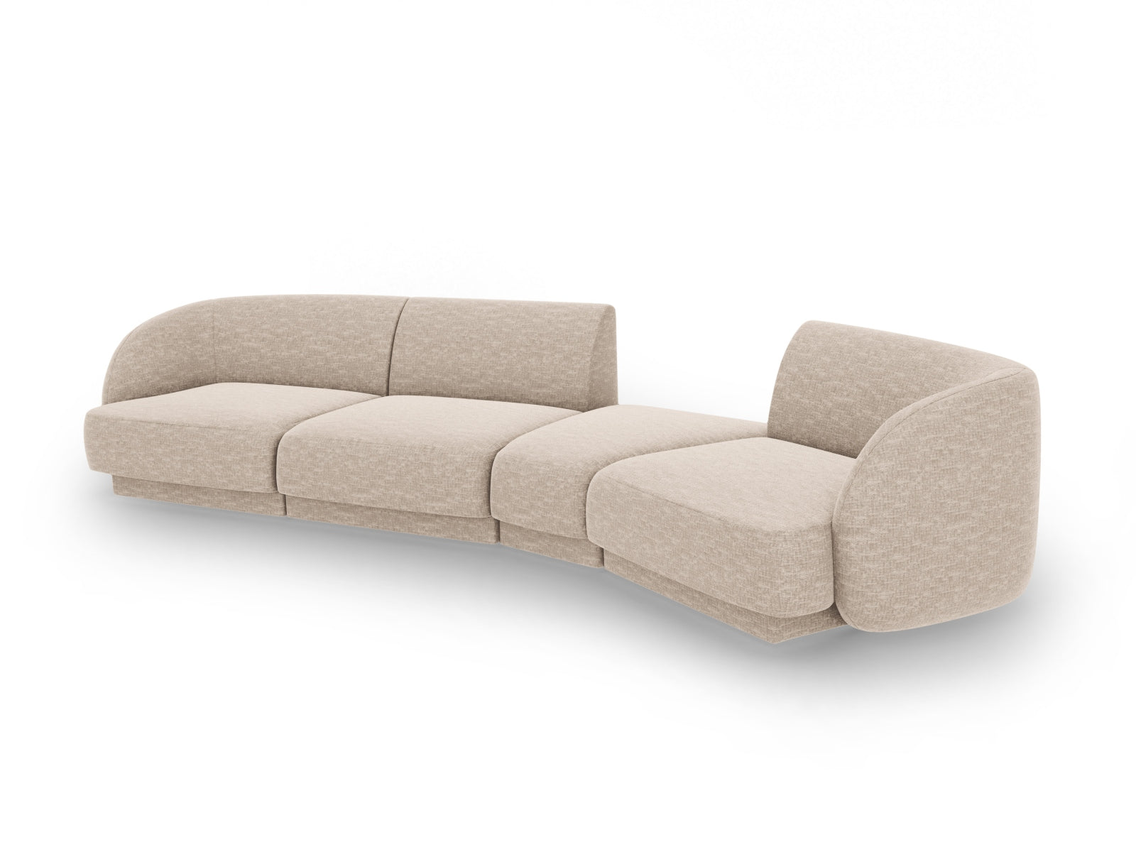 Entdecken Sie das Miley Modulares Sofa rechts 4 Sitzer von Micadoni – ein stilvolles, flexibles Sofa, das Komfort und modernes Design vereint.
