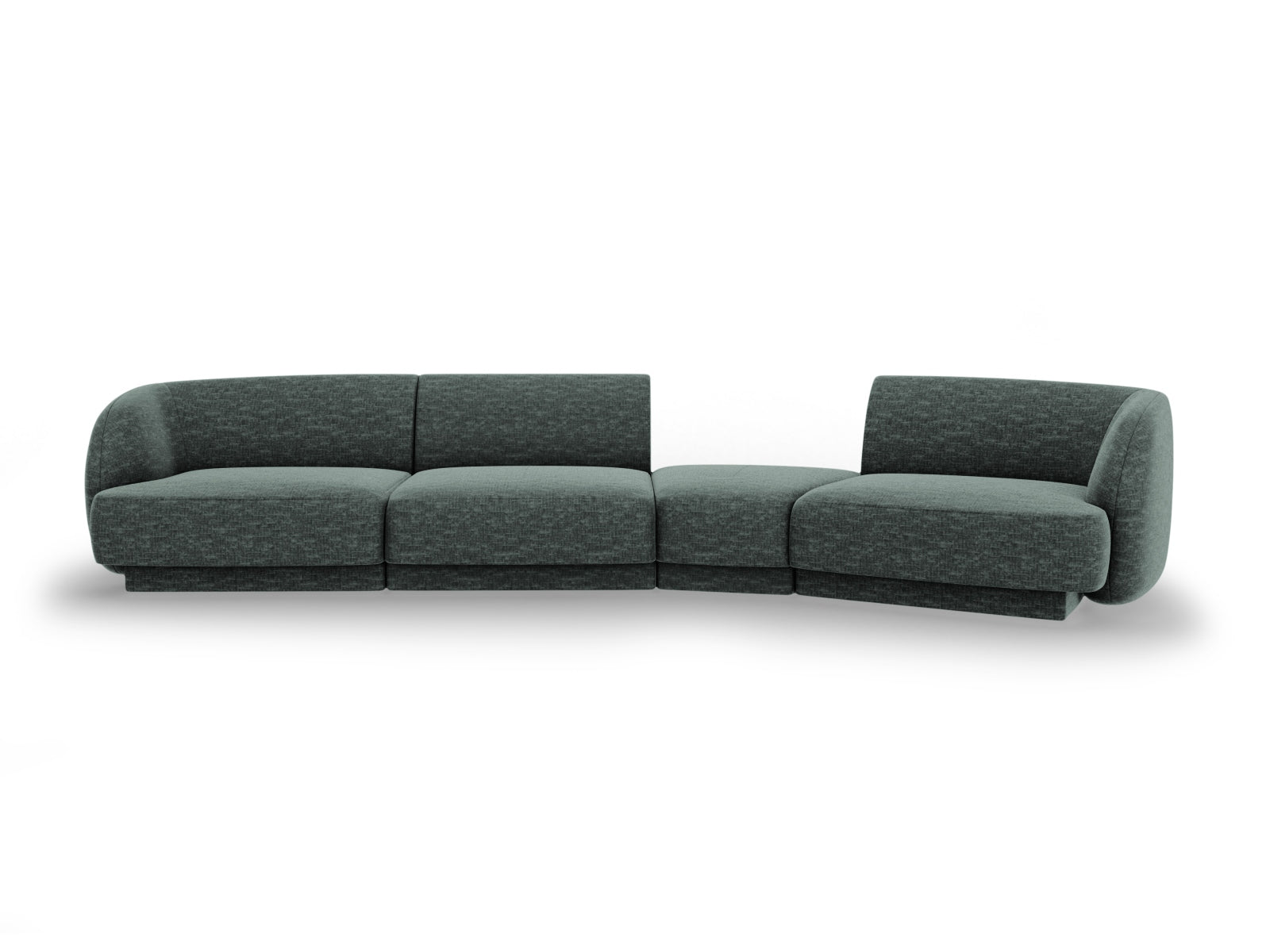 Entdecken Sie das Miley Modulares Sofa rechts 4 Sitzer von Micadoni – ein stilvolles, anpassbares Sofa, das Komfort und modernes Design vereint.
